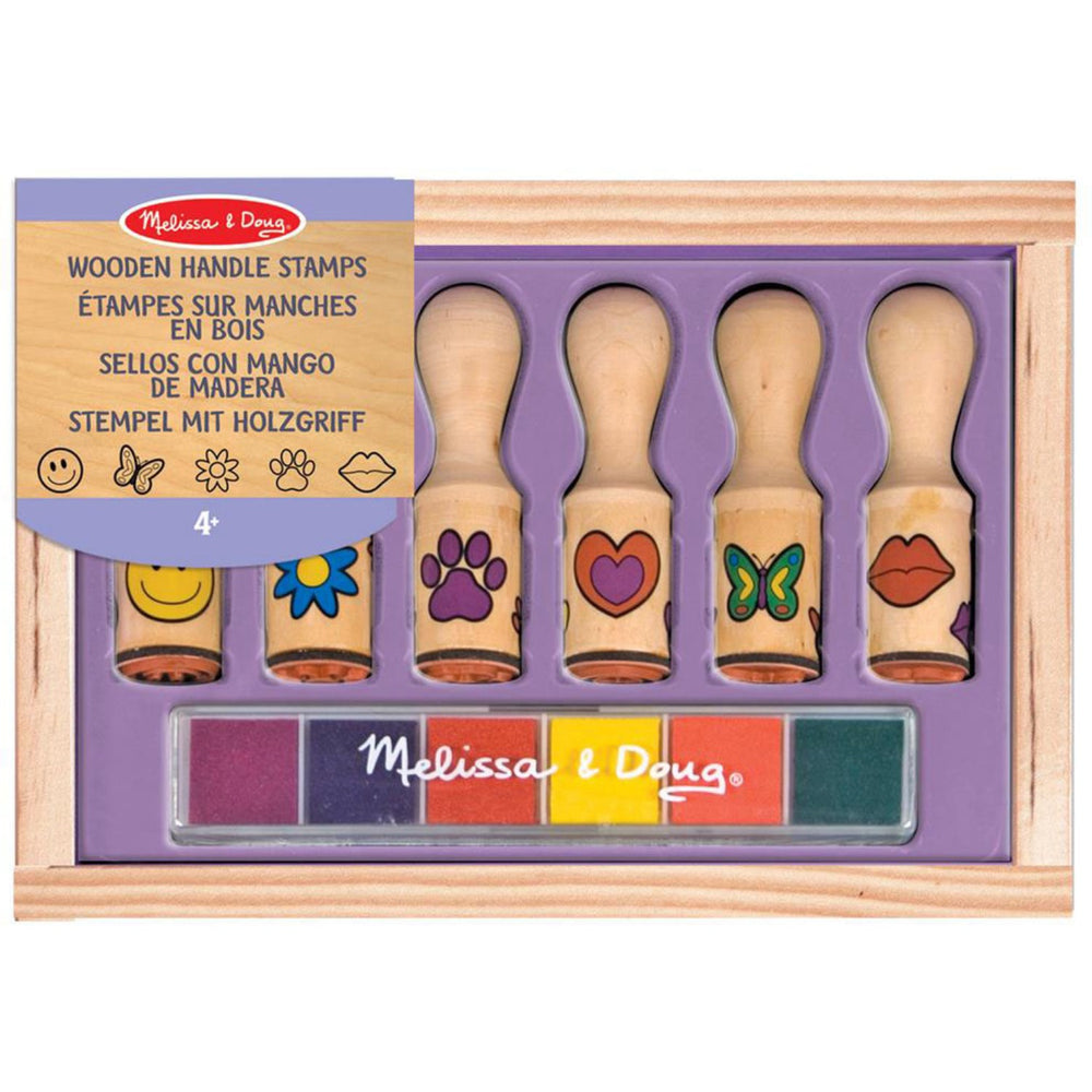 Køb Melissa & Doug Multifarvet Wooden Stamp Set Happy Handles