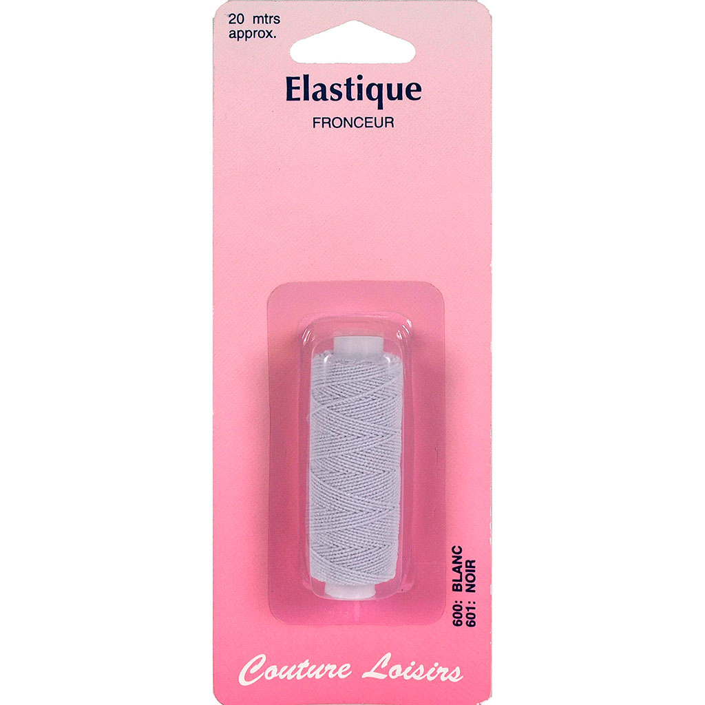 Elastique fronceur blanc 20m
