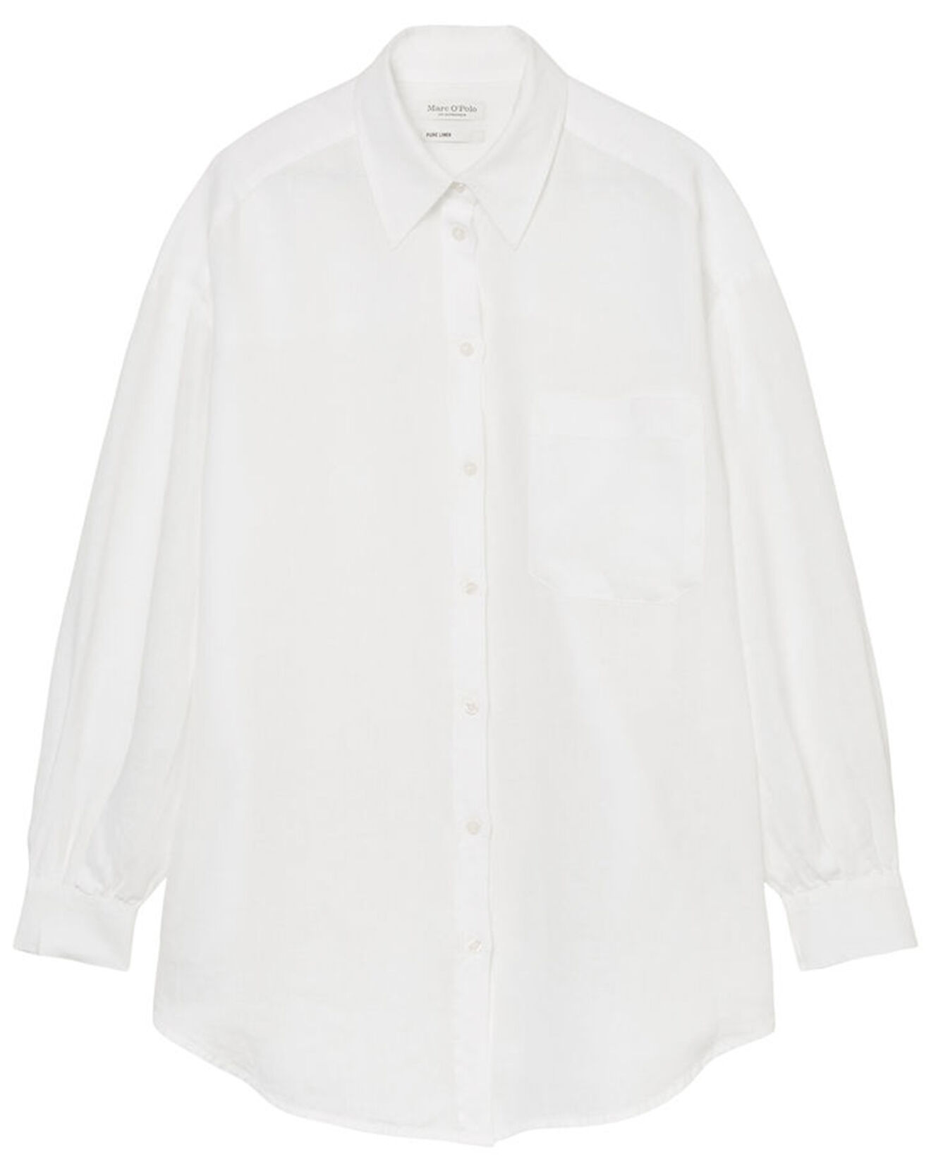 Marc O'Polo Chemise 100% Lin Drapé blanche