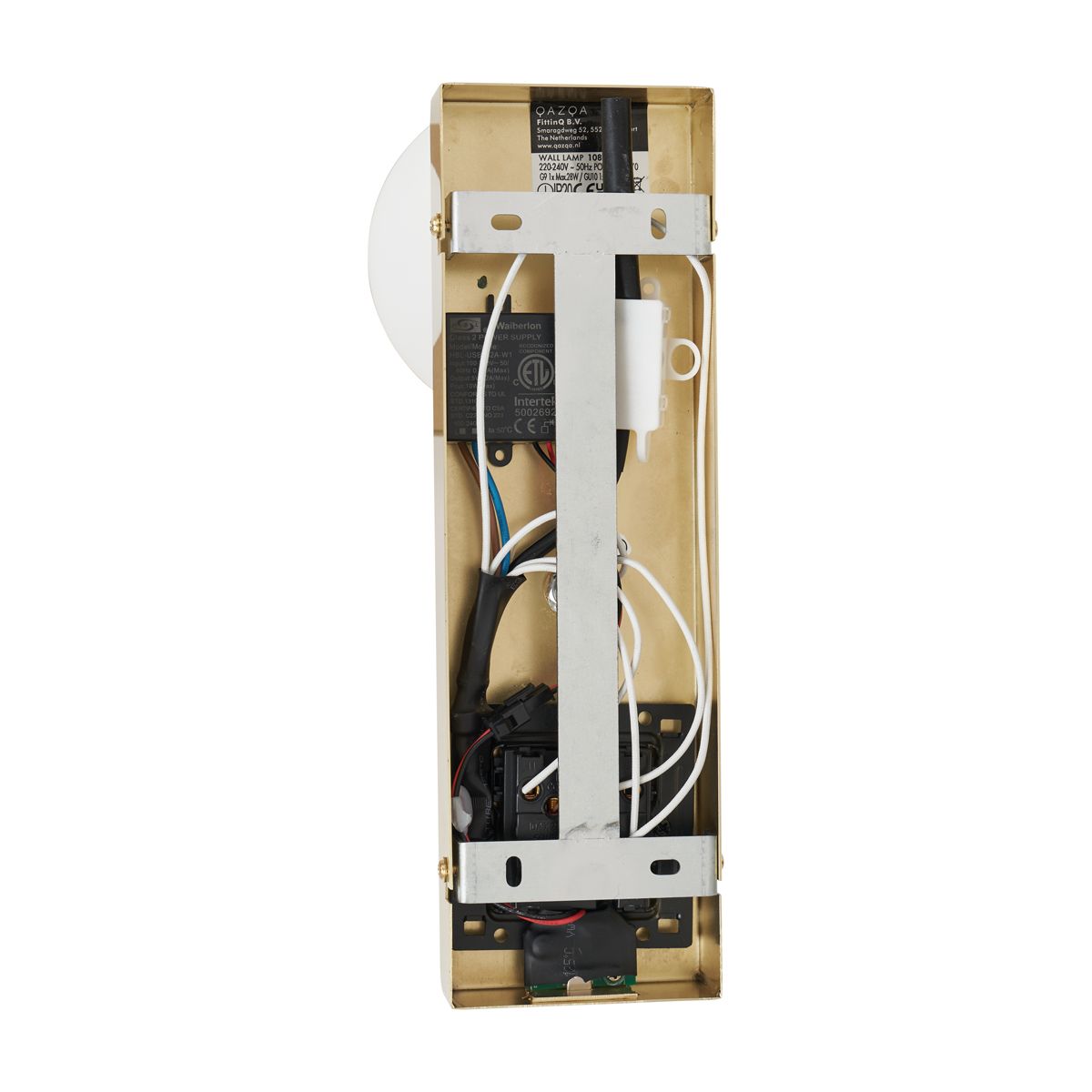 Moderne wandlamp messing 2-lichts kantelbaar met USB-C poort - Lesly