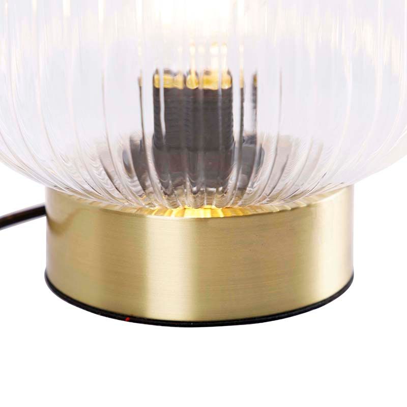 Art Deco tafellamp messing met glas - Karel