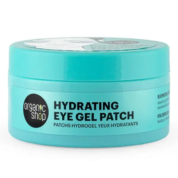 Máscaras de hidrogel hidratantes para os olhos com chá matcha e ácido hialurônico da Organic Shop (60 unidades)