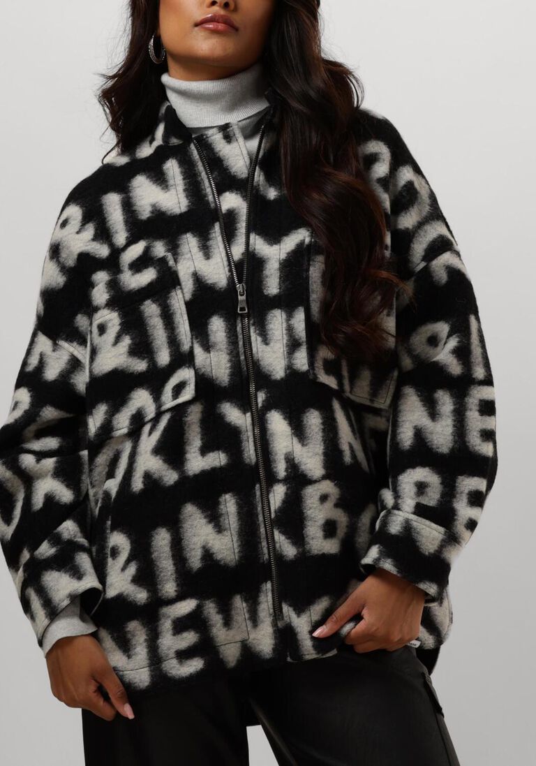 zwarte penn & ink jack 542 coat aop