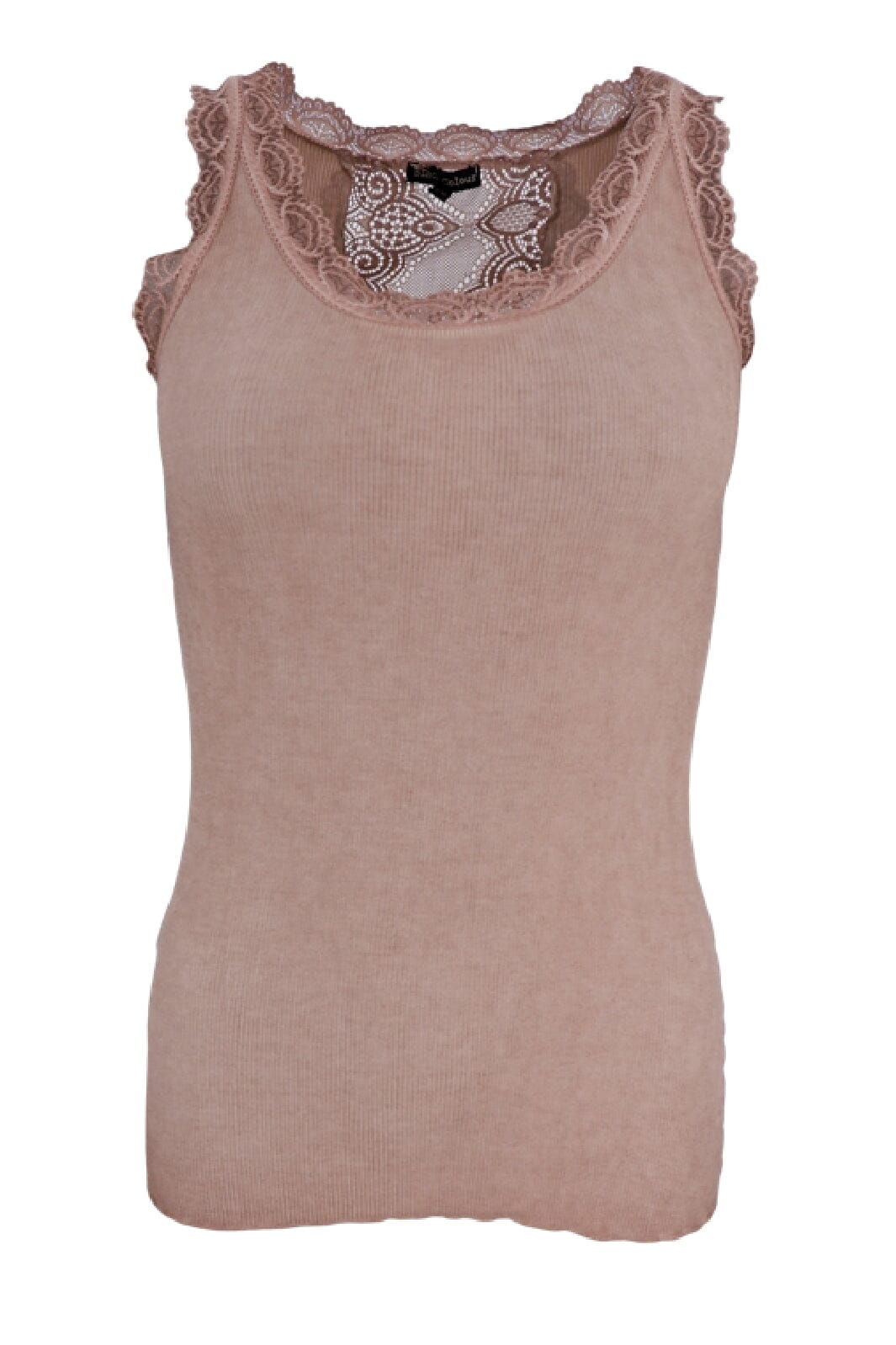 Black Colour Bcivy Rib Top rose