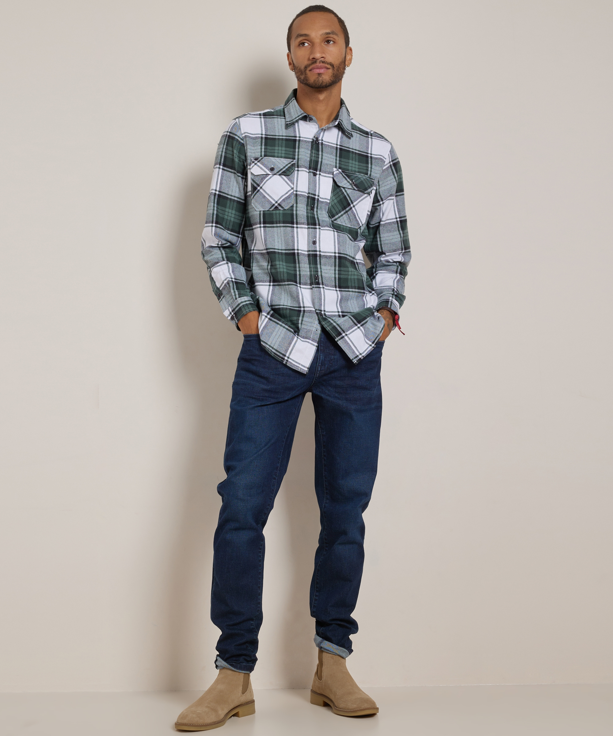 flanel overhemd met borstzakken