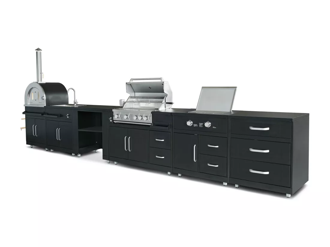 Cuisine d'extérieur 6 meubles avec module cuisson