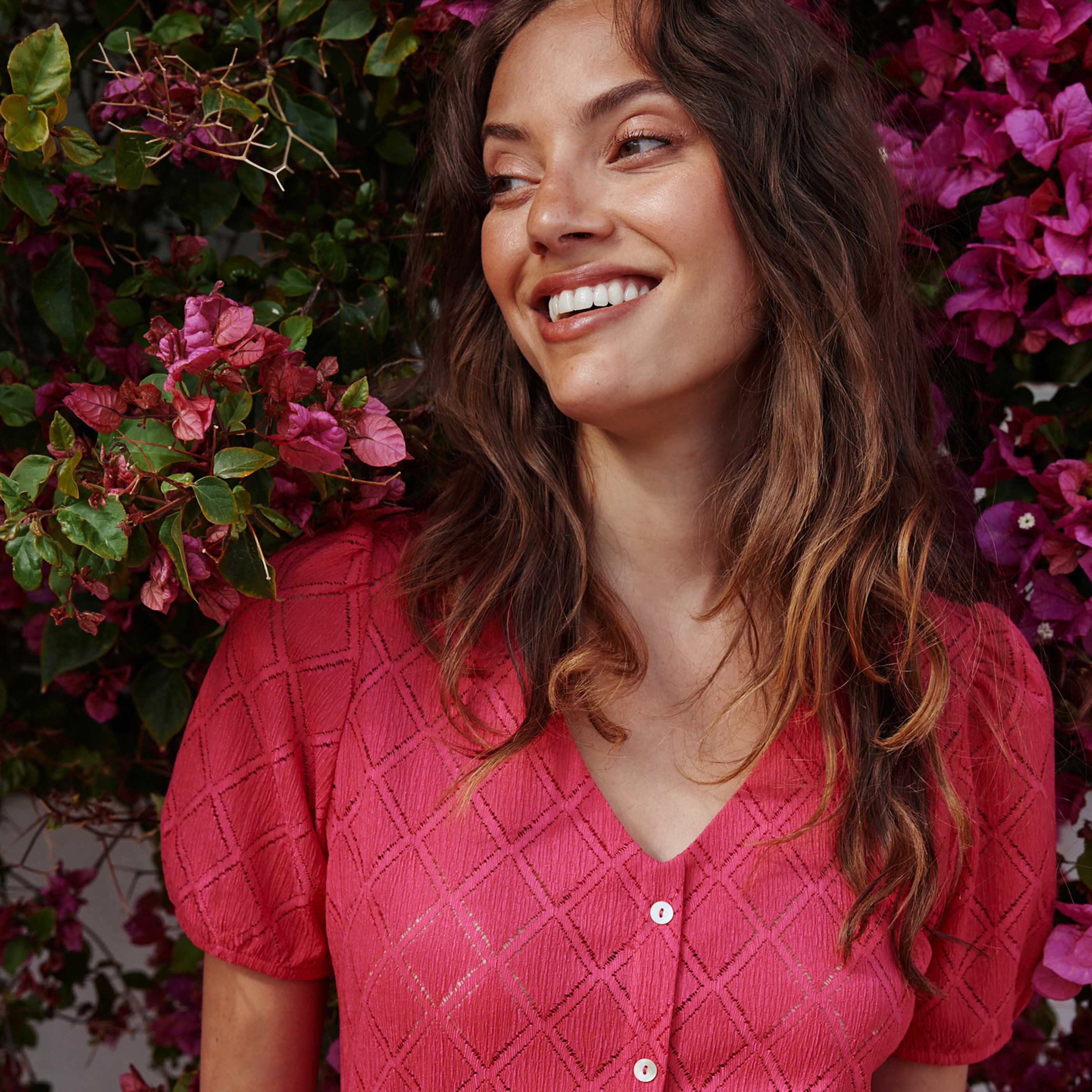 Tshirt ajouré femme - FUSHIA