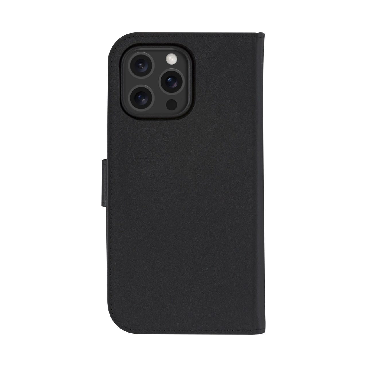 iPhone 16 Pro Max 2in1 MagSafe Wallet Case Echtleder Tasche mit RFID Schutz Lynge (LM67GTBL6310) - Schwarz