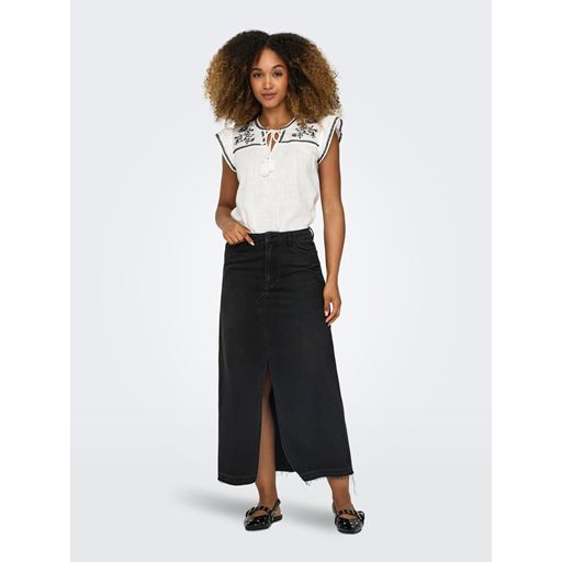 JDY Bella Denimnederdel, Black Denim, XS