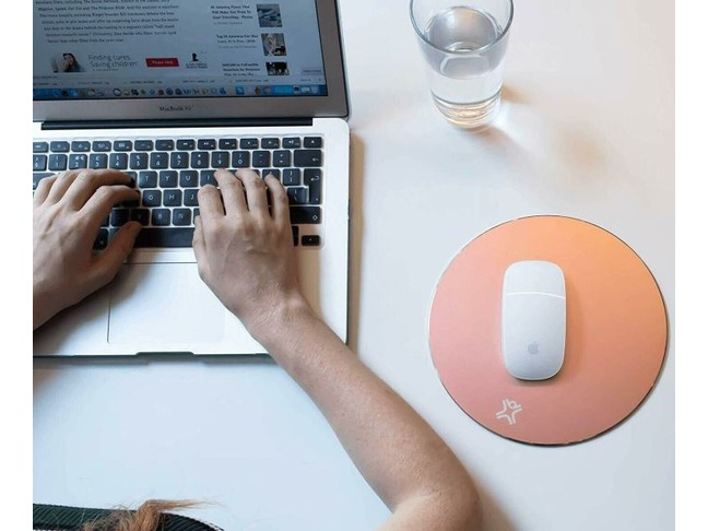 (22cm ⌀) Aluminium Mousepad Mauspad Anti-Rutsch PC Mausmatte (XM-MPR-PNK) - Rose