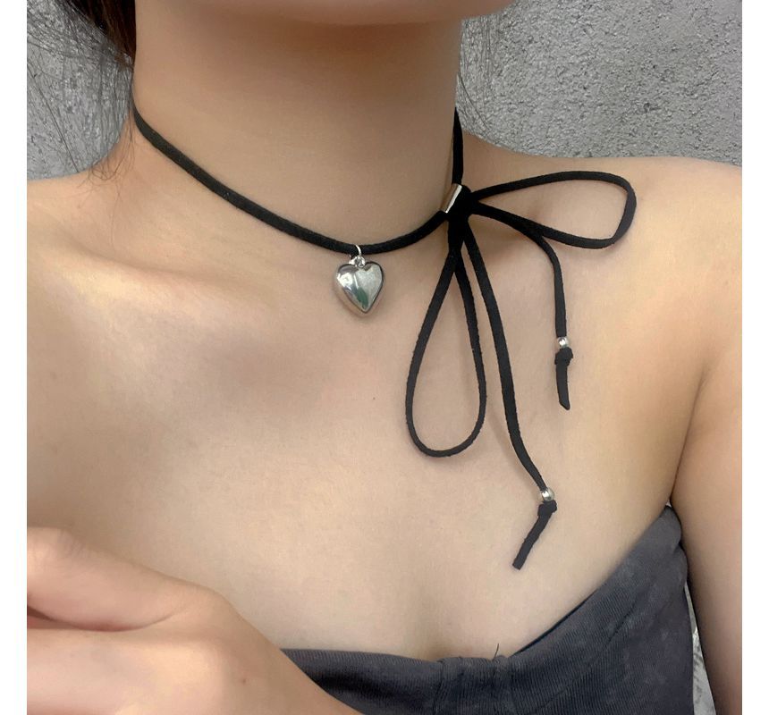 Milkieway - Hartvormige legering hanger koord choker
