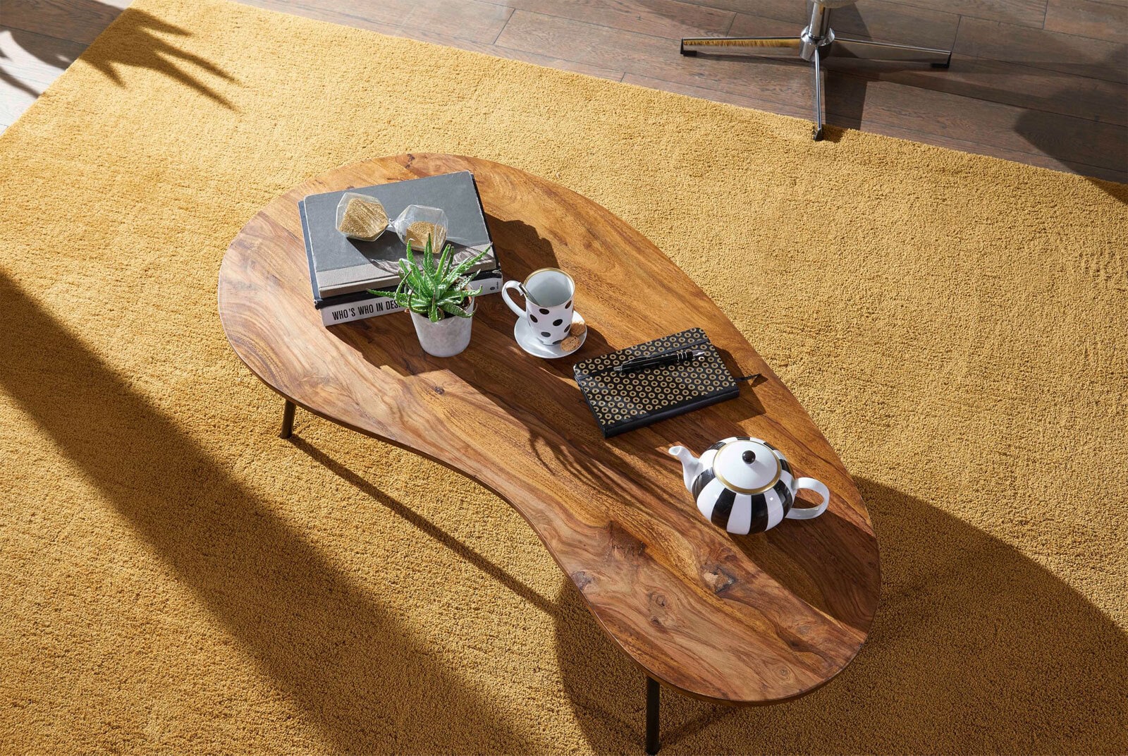 Couchtisch 122 x 63 cm braun/ schwarz