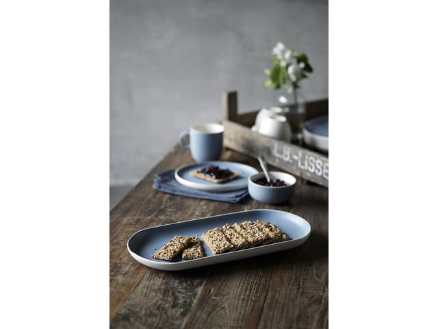 Studio Round Frokosttallerken Matte white/Matte river