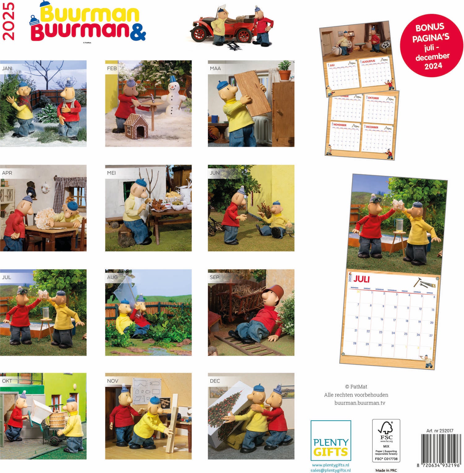 Plenty Gifts kalender buurman en buurman 30 x 30 x 0,5 cm