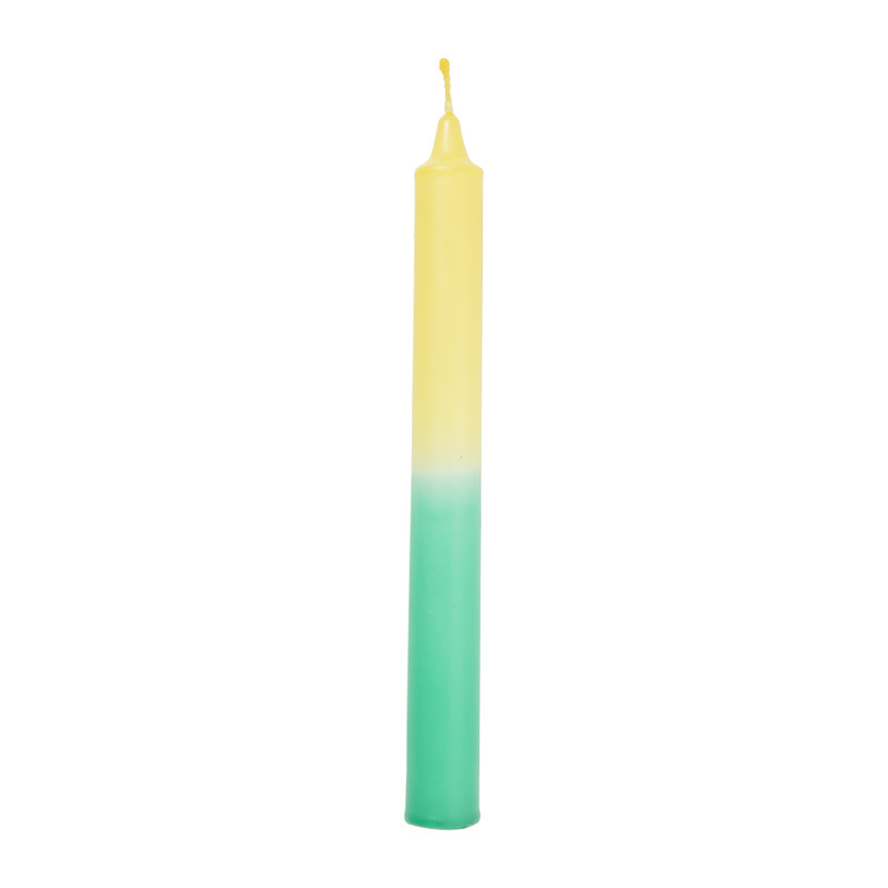Dinerkaars dip-dye - geel/mint - ø1.85x20 cm