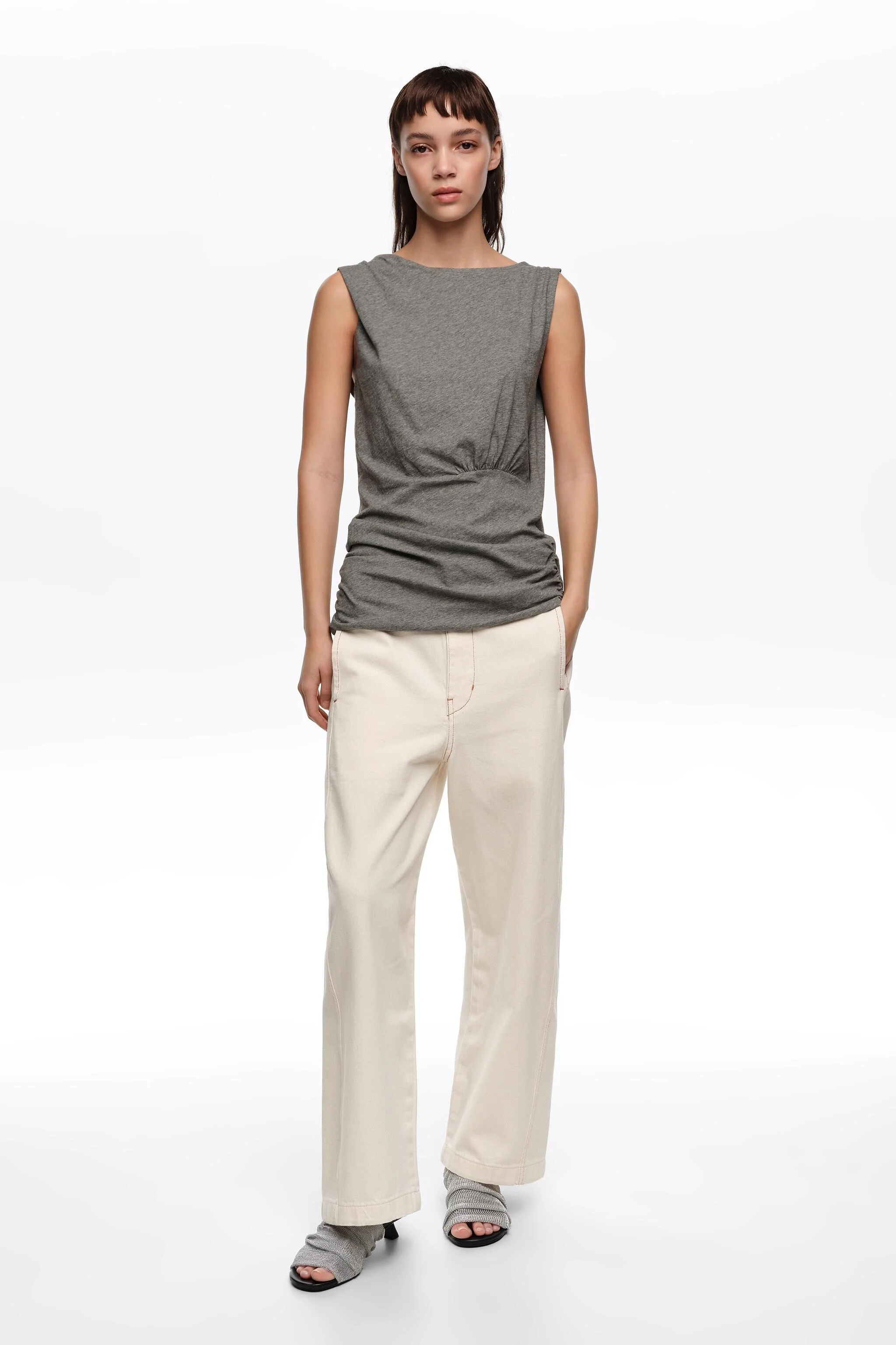 BARREL - Jeans cor cru