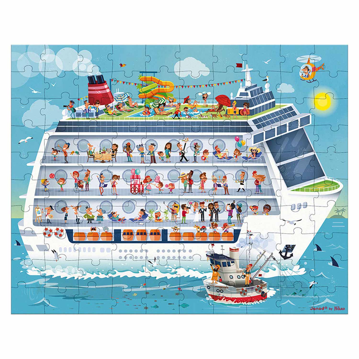 Janod Puzzel - Cruiseschip 2in1, 100st.