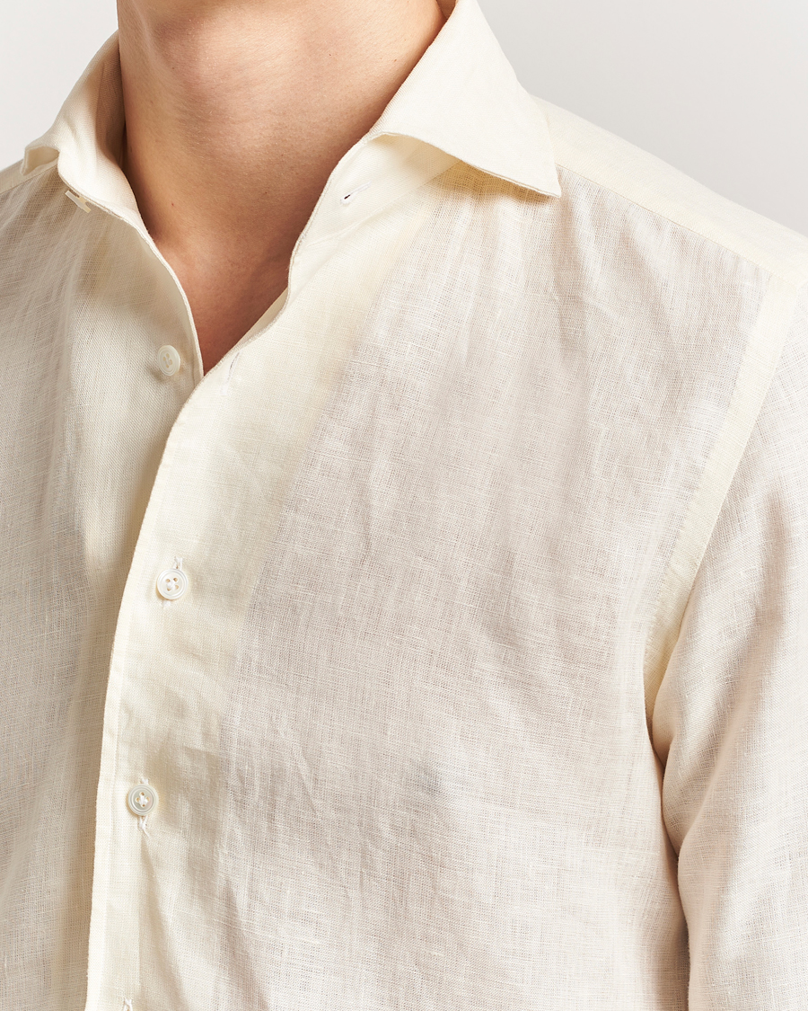 100Hands Cut Away Linen Shirt Light Yellow