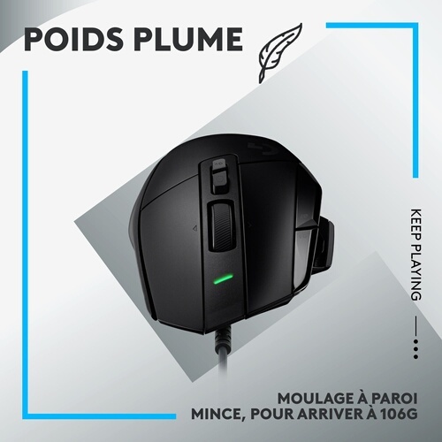 Souris Logitech G502 X Gaming Filaire LIGHTFORCE + Tapis G240