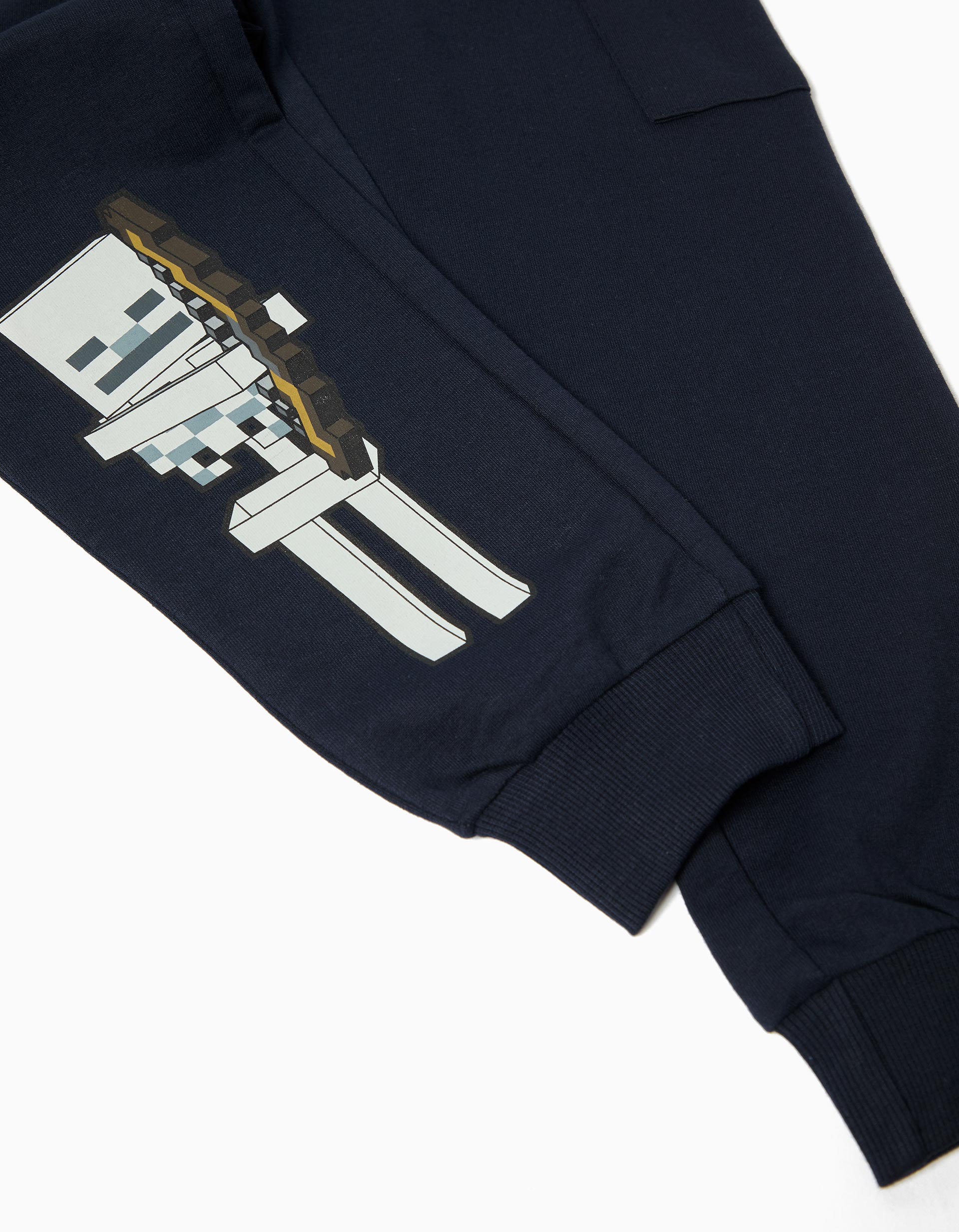 Calças Jogging de Felpa 'Minecraft', Menino, Azul Escuro