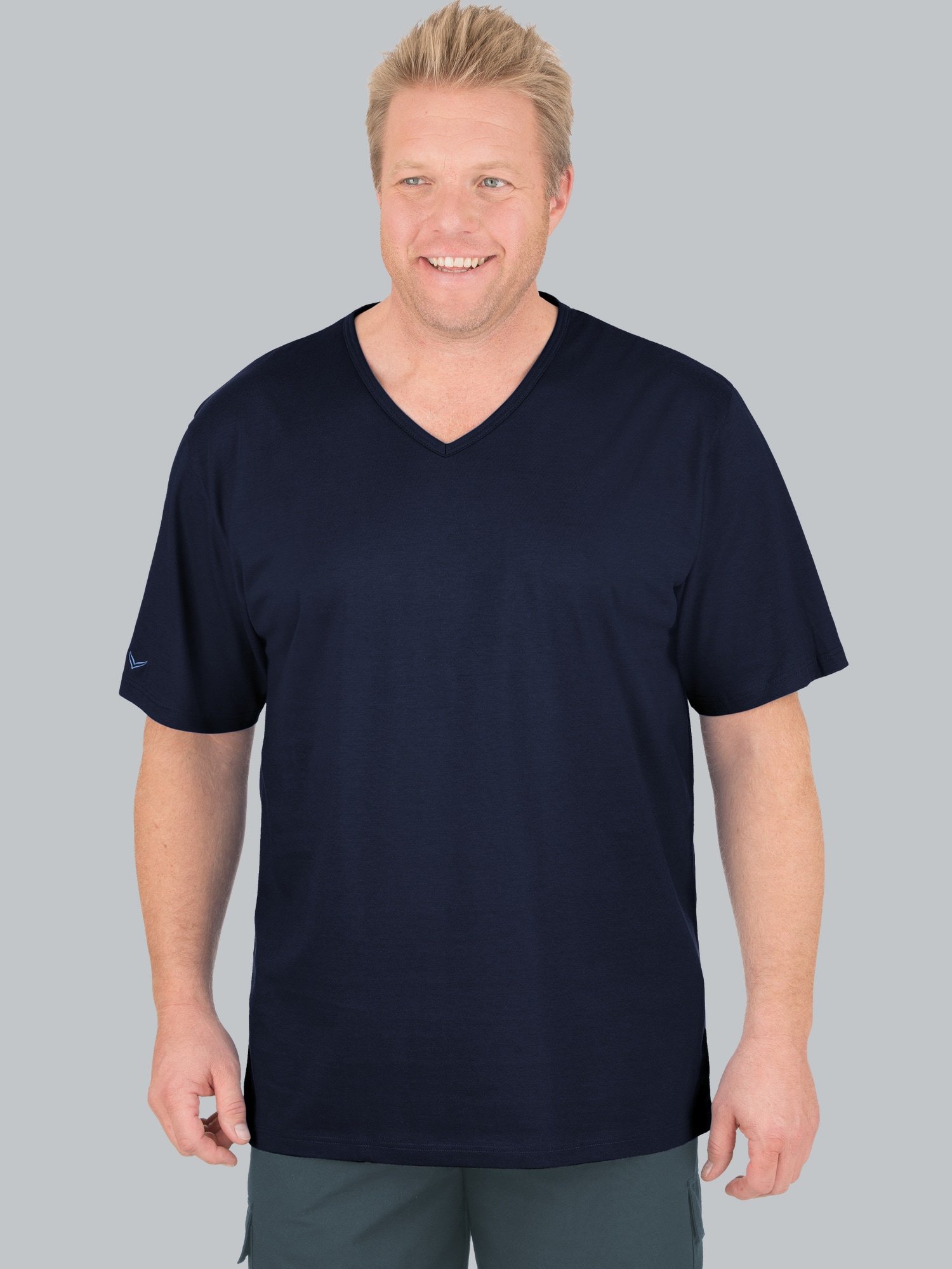 V-Shirt aus 100% Biobaumwolle Navy-C2C