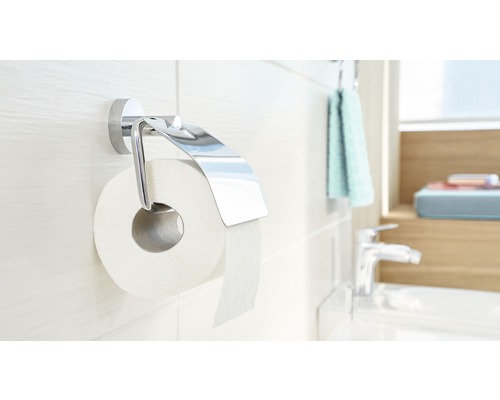 tesa toiletrolhouder met deksel SMOOZ chroom