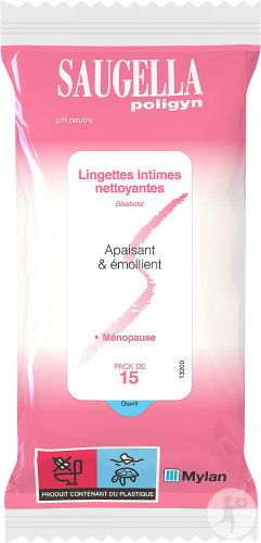 Saugella Poligyn Lingette Intime Nettoyante 15 Pièces