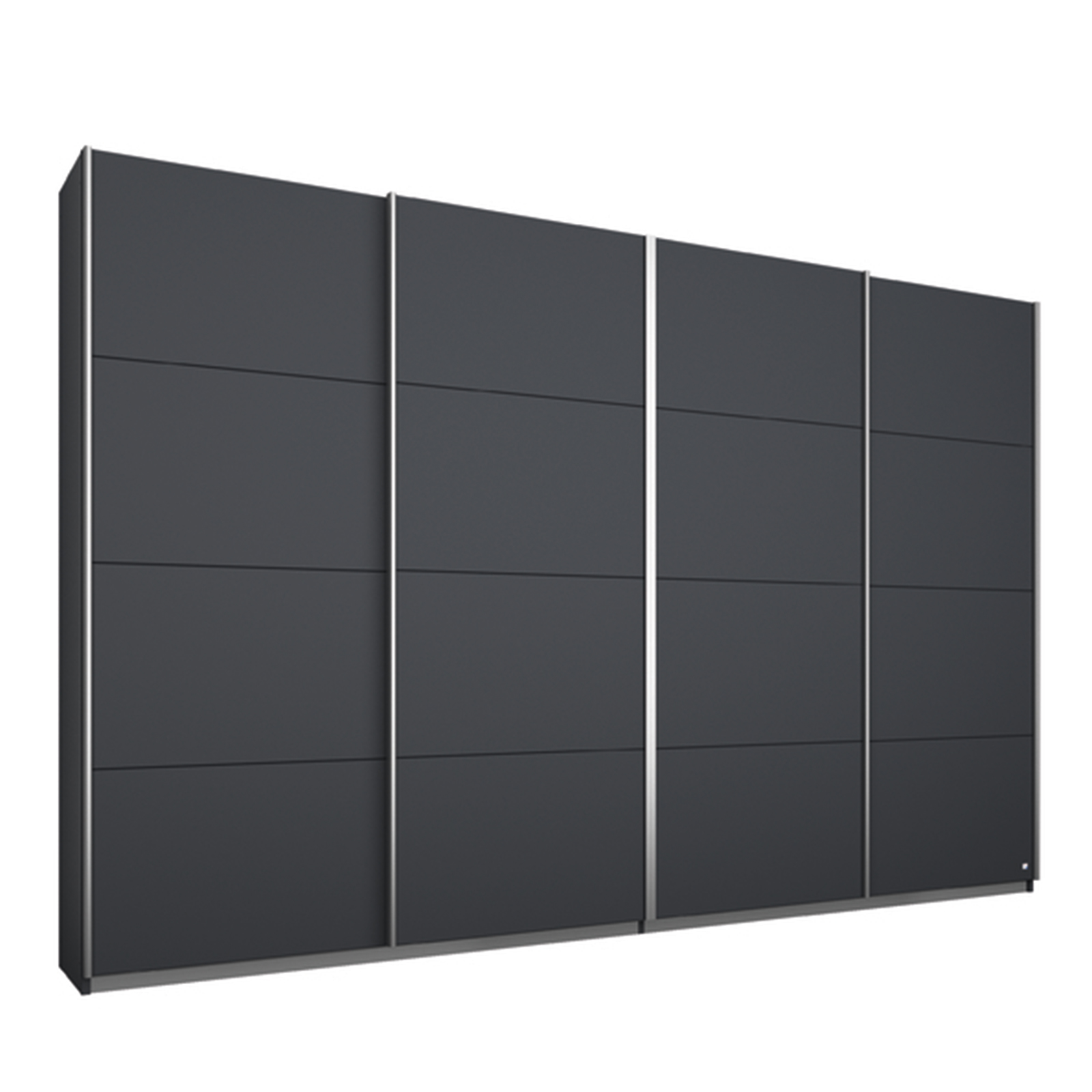 Schwebetürenschrank - grau metallc - 4-türig - 271x211 cm