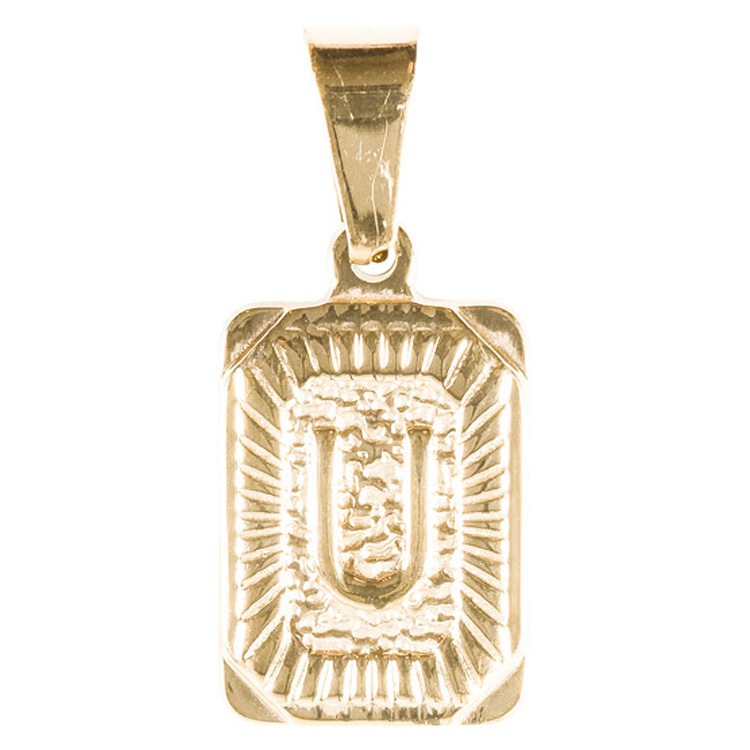 DARK Letter Charm Square - U