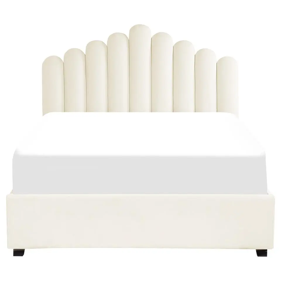 VINCENNES - Bed met opbergruimte - Wit - 140 x 200 cm - Fluweel