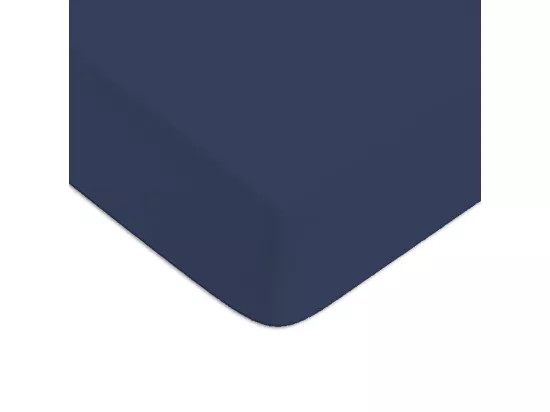 Drap housse en coton 57 fils uni bonnet 25cm bleu 140x190cm