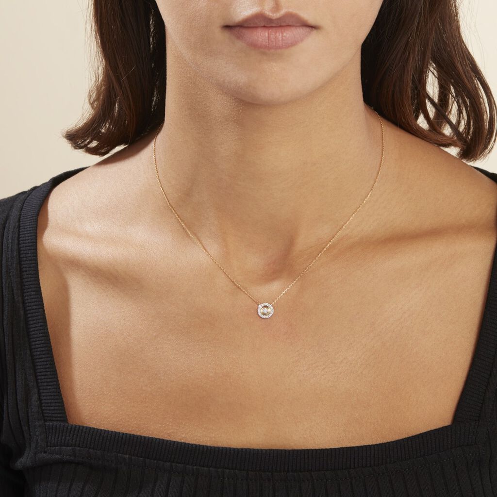 Collier Rosangela Or Bicolore Diamant Blanc