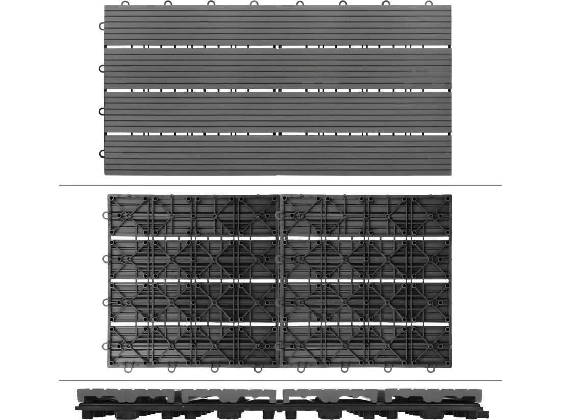 Carrelage terrasse dalles 60x30 cm 3 m² carrelage jardin aspect bois anthracite