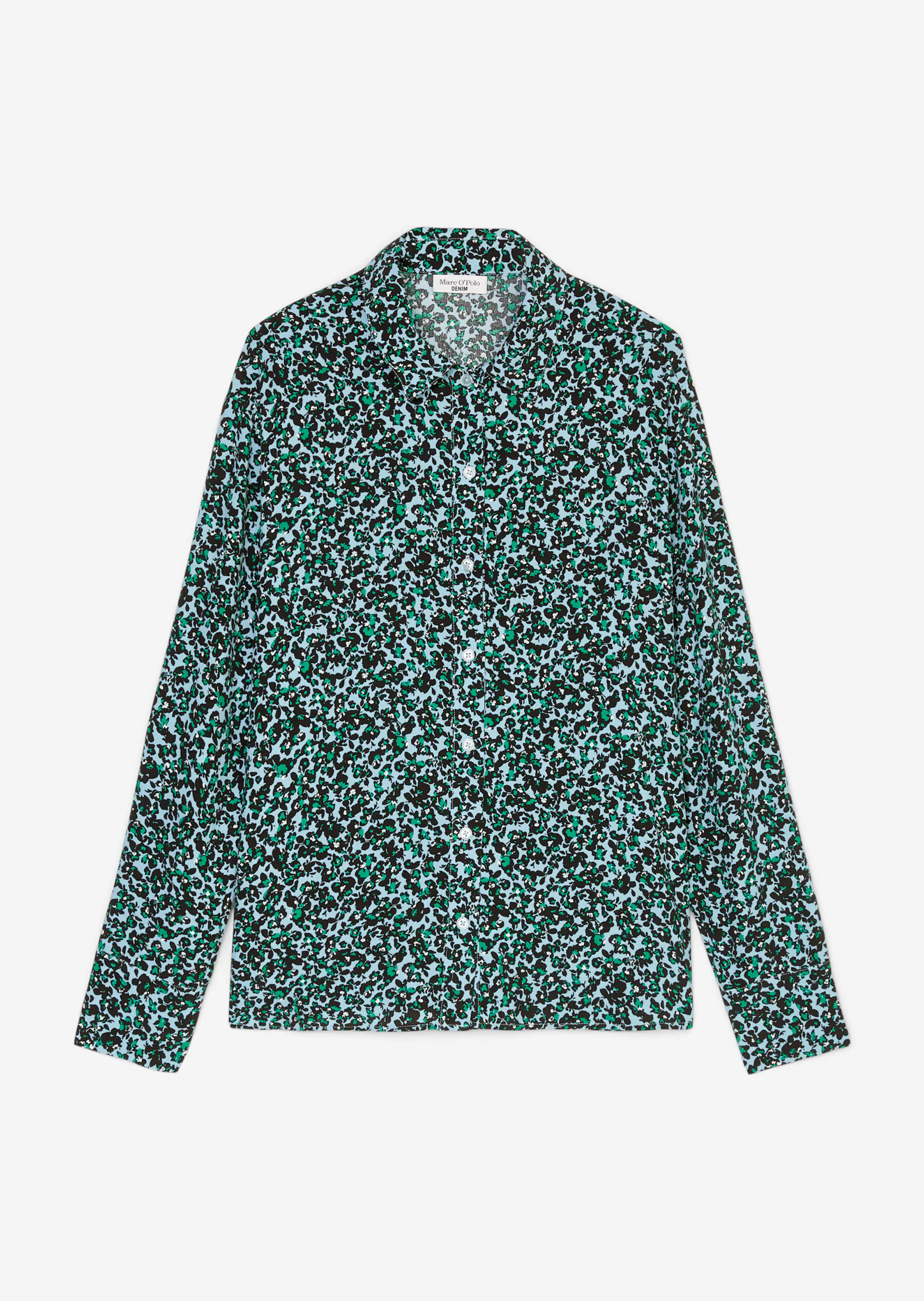 Muster-Langarm-Bluse loose aus ECOVERO™ von LENZING™