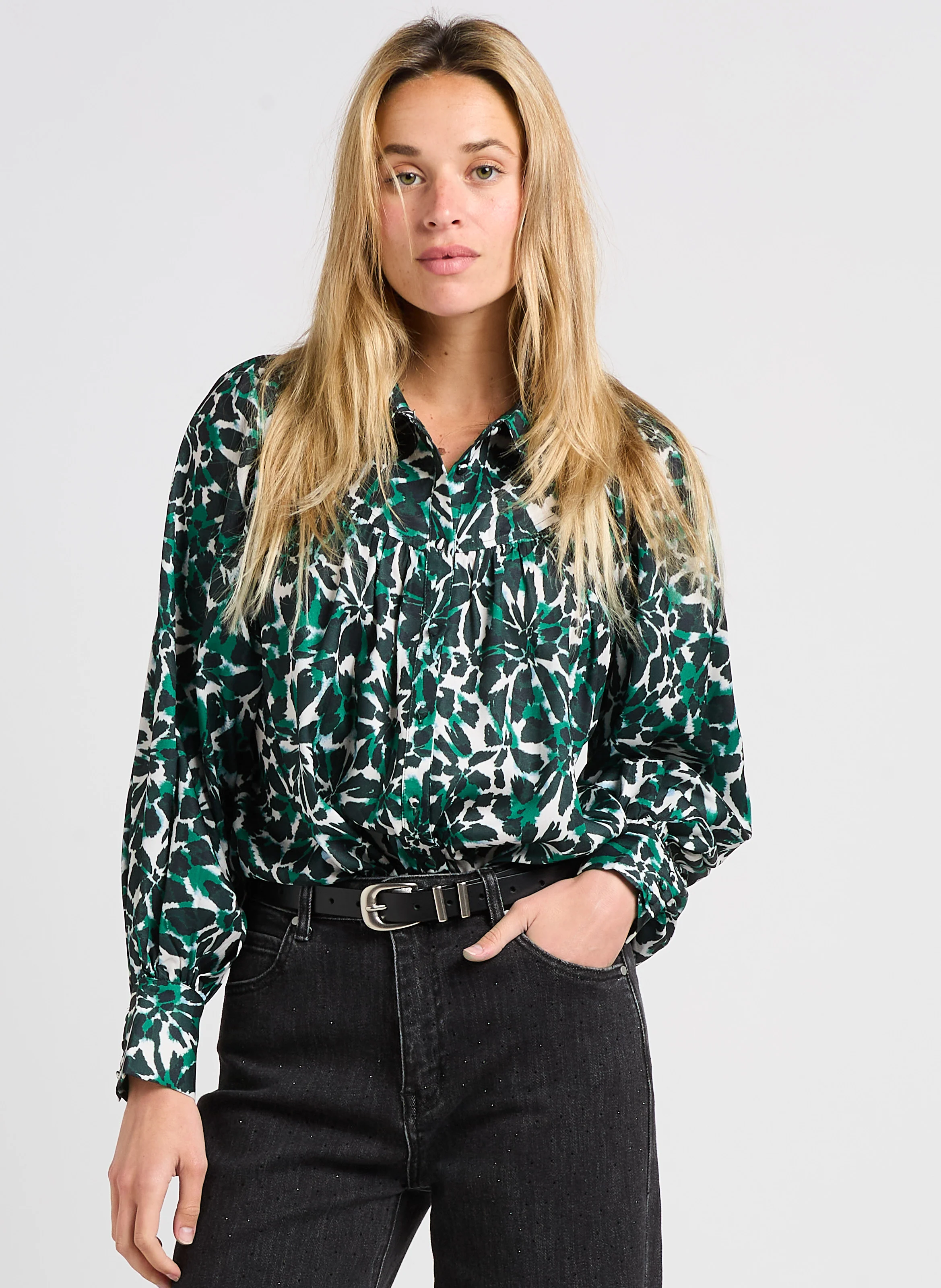LAETICIA - Chemise ample imprimée| Vert