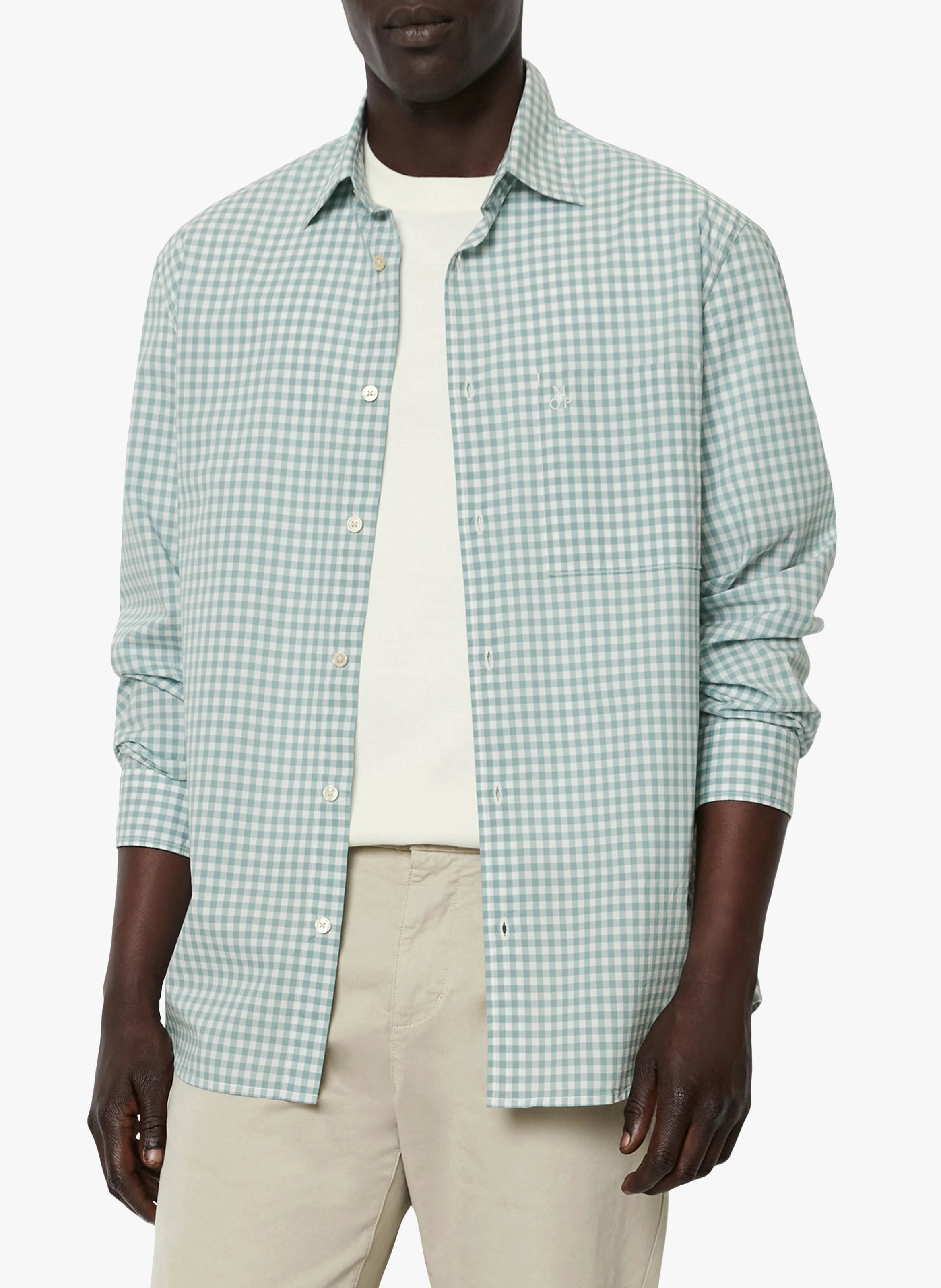 Chemise col classique en coton bio | Bleu