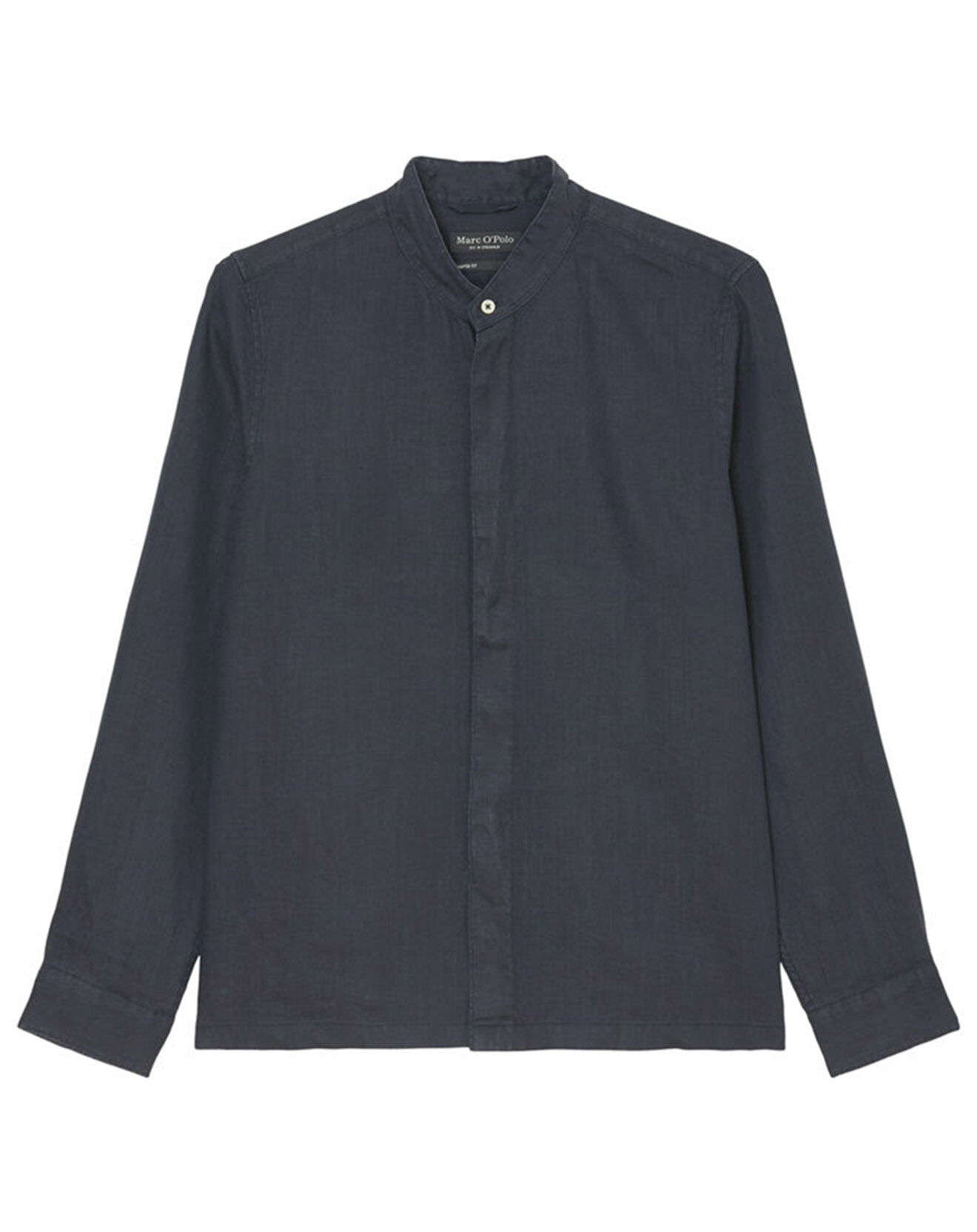 Marc O'Polo Chemise 100% Lin manches longues Mao Sf bleu marine