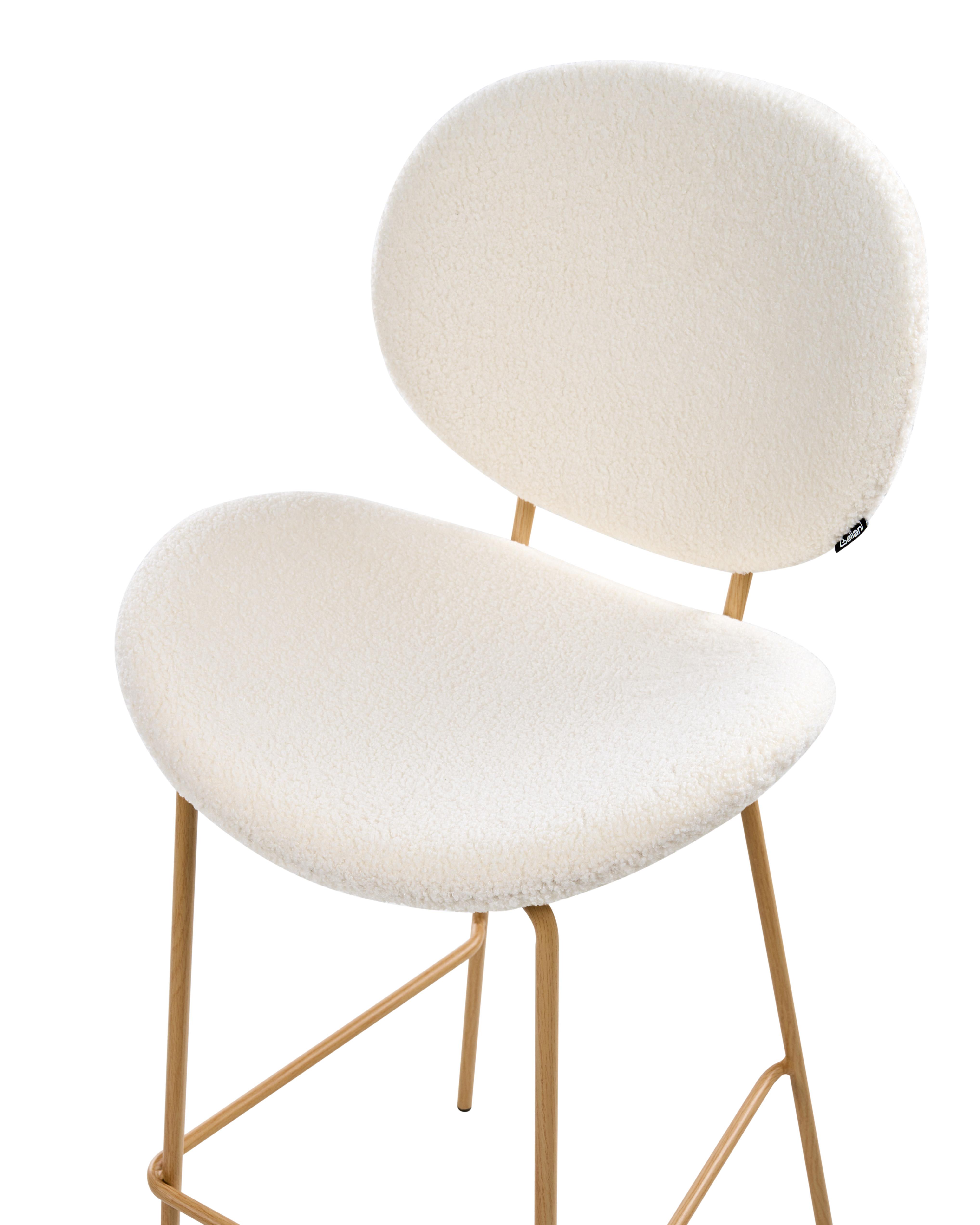Set van 2 barstoelen LUANA Bouclé Wit
