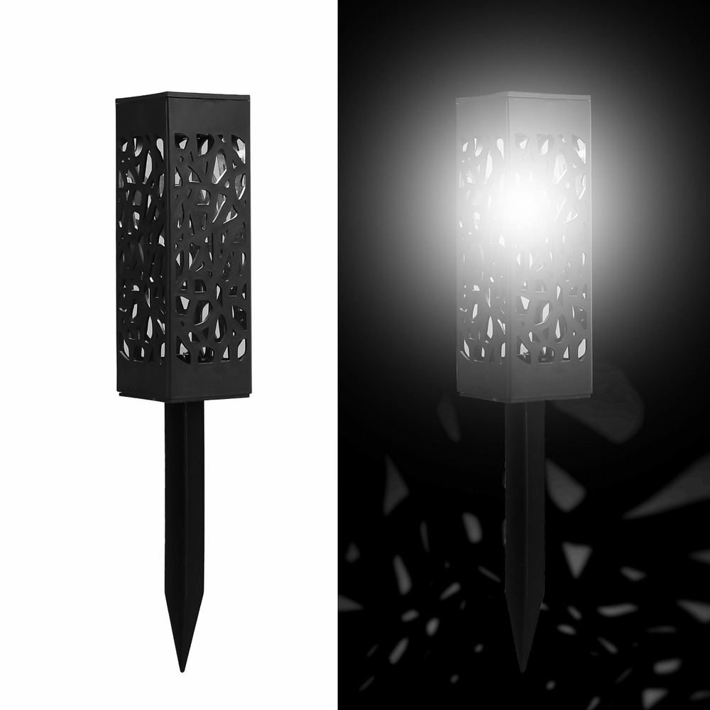 Lot 6 bornes solaire à planter plastique noir