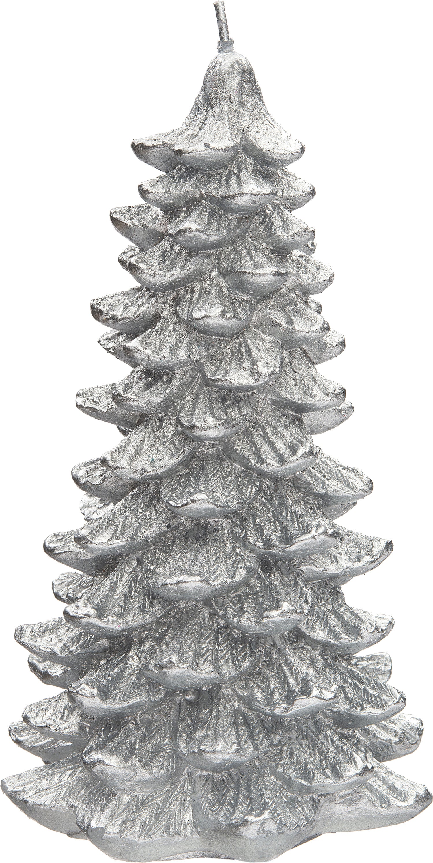 Intratuin kaars kerstboom zilver zilver D 8 H 16 cm