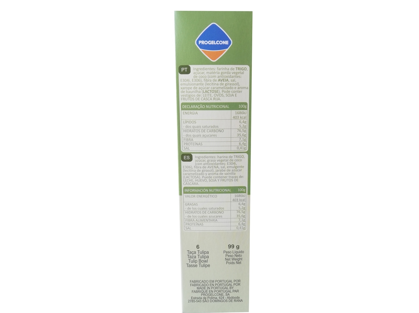 TAÇA PROGELCONE TULIPA BAUNILHA 75G 6 UN
