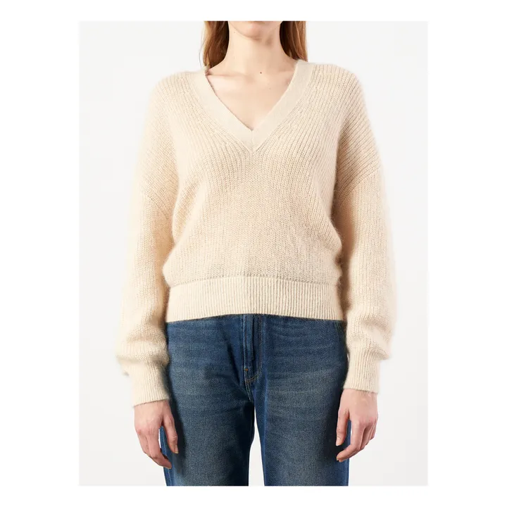 Bellerose Pull Usev Mohair et Coton Bio - Collection Femme  | Ecru