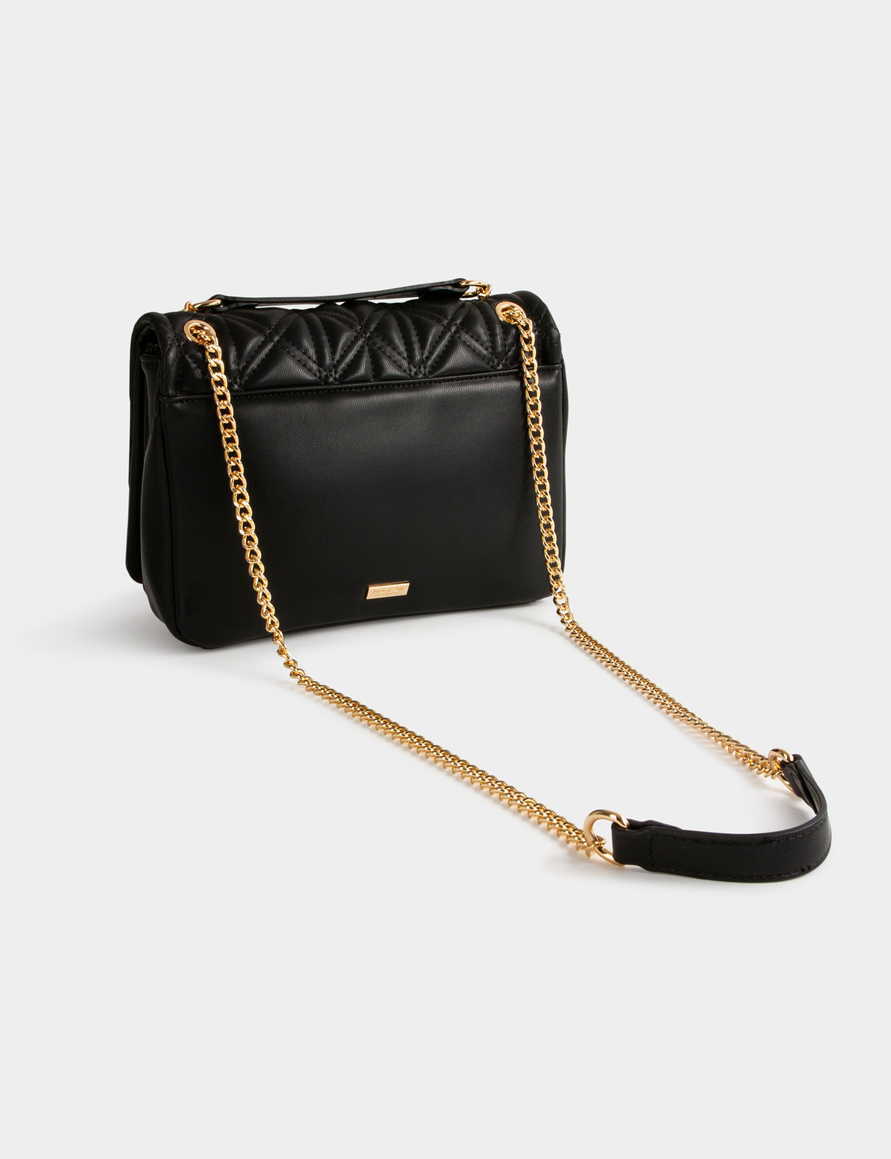 Sac pochette matelassé noir femme - noir