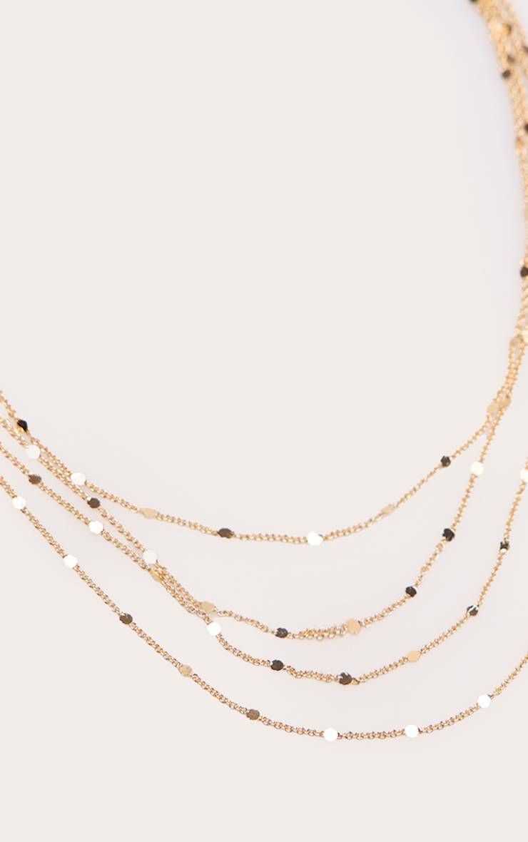 Doré Collier À Chaînes Délicates Superposées