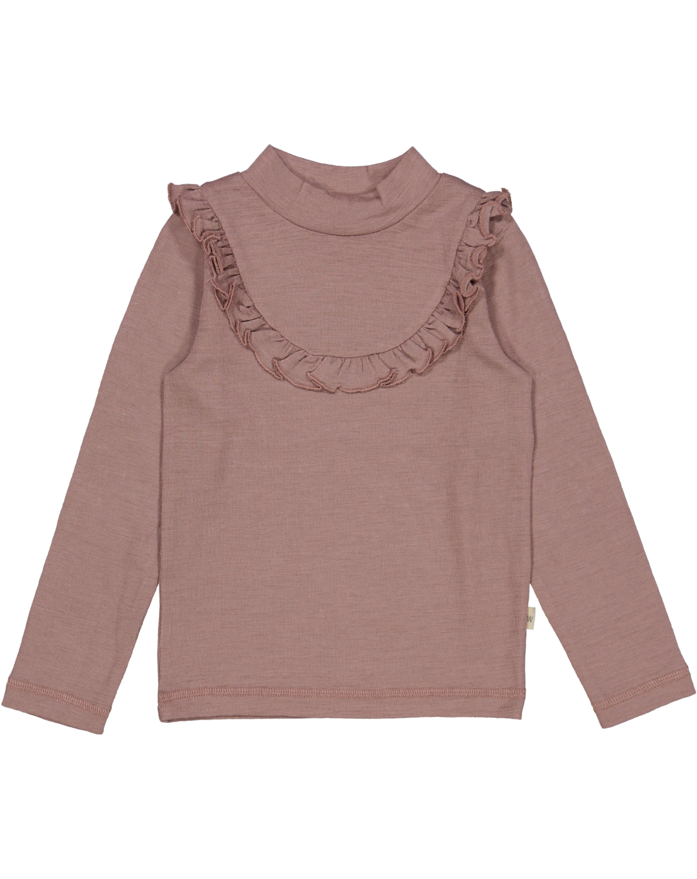 Woll-Langarmshirt RUFFLE in dusty lilac