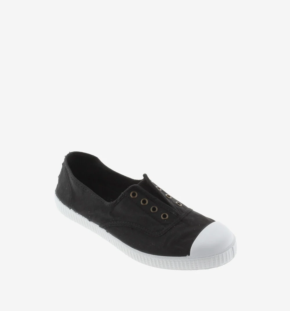1915 INGLESA TENNIS TOILE DREC® ÉLASTIQUE Baskets en toile avec élastique pour femme NEGRO
