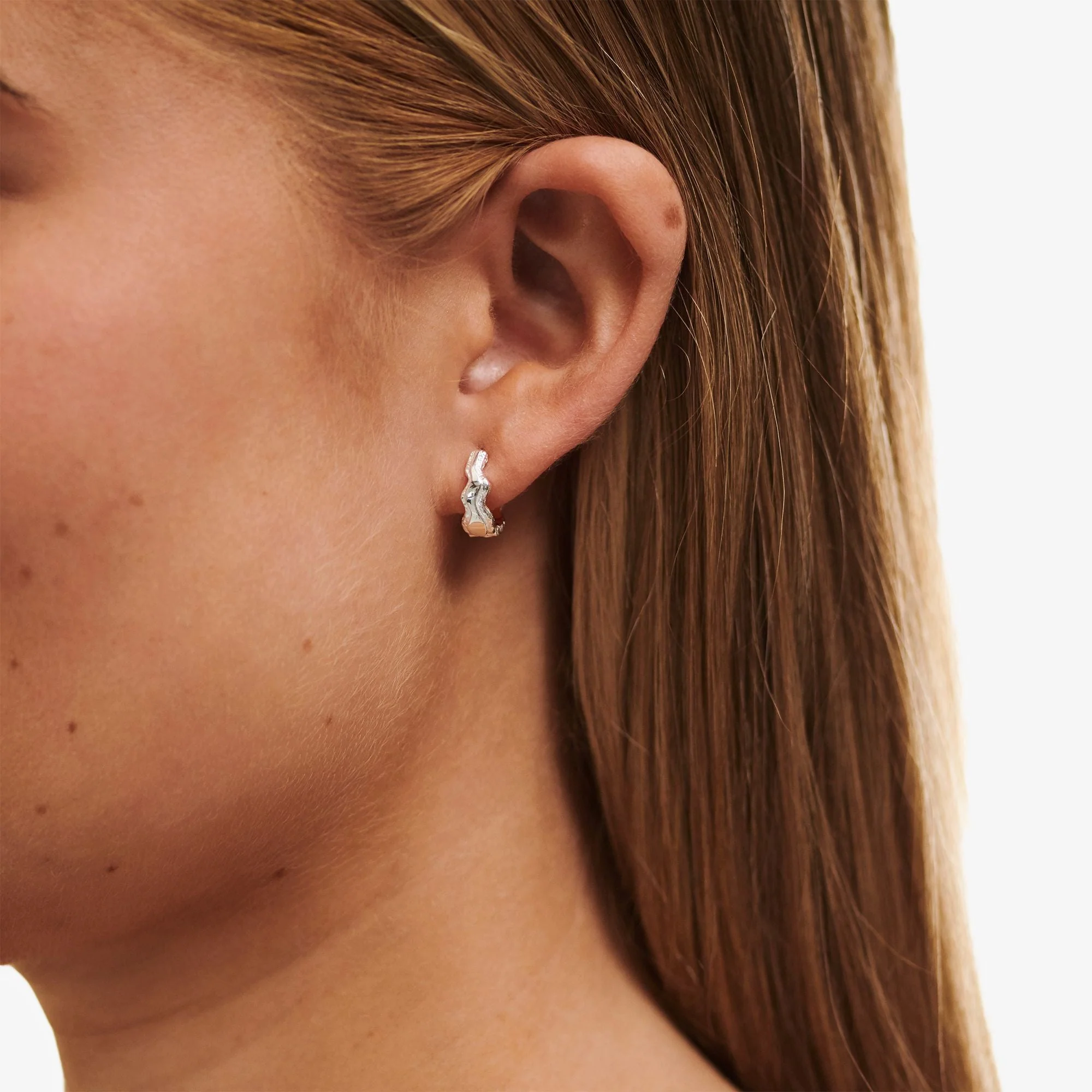 Camille Brinch  Blurry Layers hoops, lille - sølv