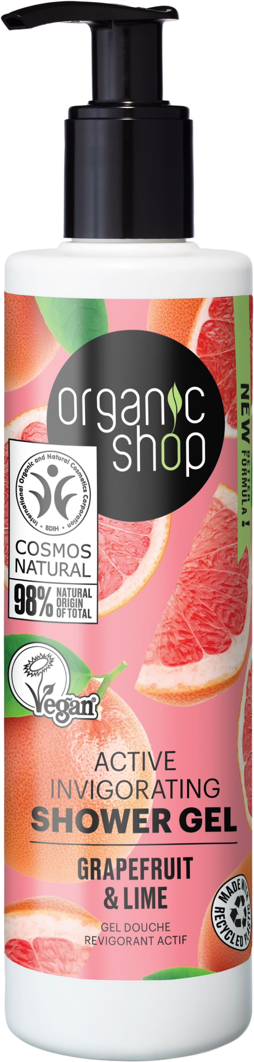 Organic Shop  Active Invigorating Shower Gel Grapefruit & Lime, 280 ml