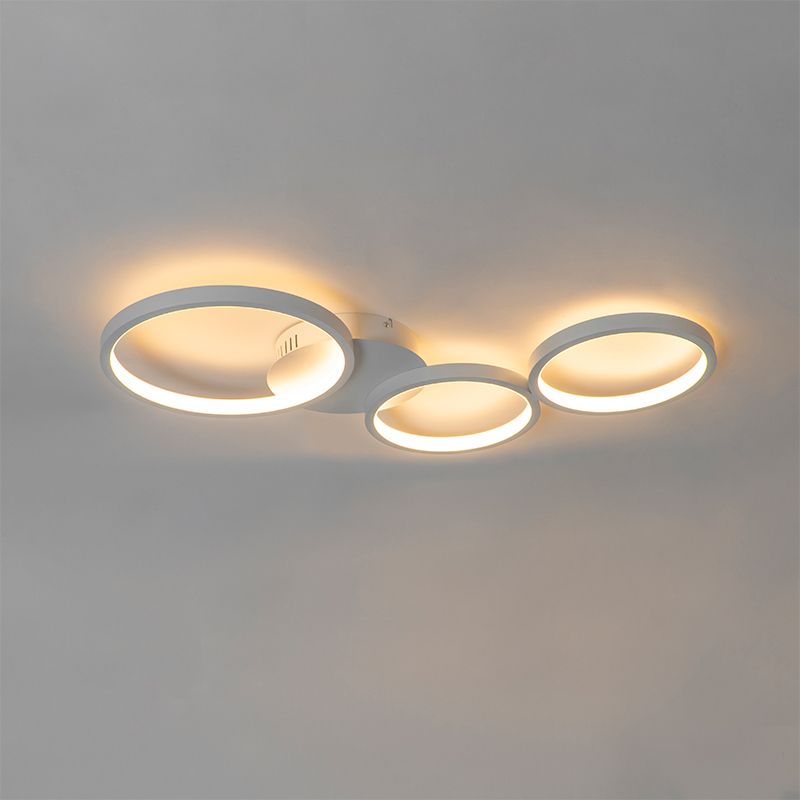 Design plafondlamp wit incl. LED 3-staps dimbaar 3-lichts - Pande