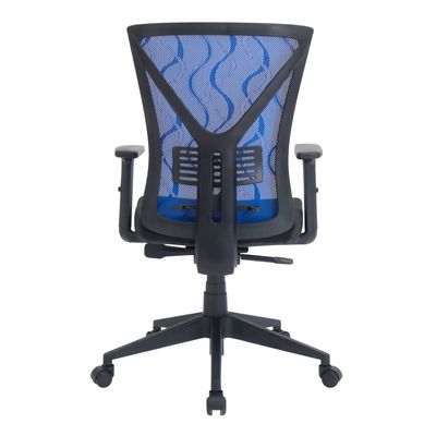 Fauteuil de bureau MARVIN - Accoudoirs réglables - noir et bleu